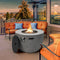 Round 50000 BTU Concrete Propane Fire Pit Table With Lava Rocks & PVC Cover, 36" (91783645) - SAKSBY.com - Fire Pits - SAKSBY.com