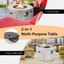 Round 50000 BTU Concrete Propane Fire Pit Table With Lava Rocks & PVC Cover, 36" (91783645) - Demonstration View