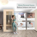 Single-Person Indoor Low EMF FAR Infrared Heat Hemlock Wood Personal Home Spa Sauna, 1200W (91827463) - Demonstration View