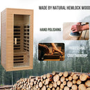 Single-Person Indoor Low EMF FAR Infrared Heat Hemlock Wood Personal Home Spa Sauna, 1200W (91827463) - SAKSBY.com - Saunas - SAKSBY.com