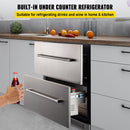 Small Double Drawer Stainless Steel Built-In Undercounter Beverage Refrigerator, 5.1 Cu.Ft. (98450273) - Side View
