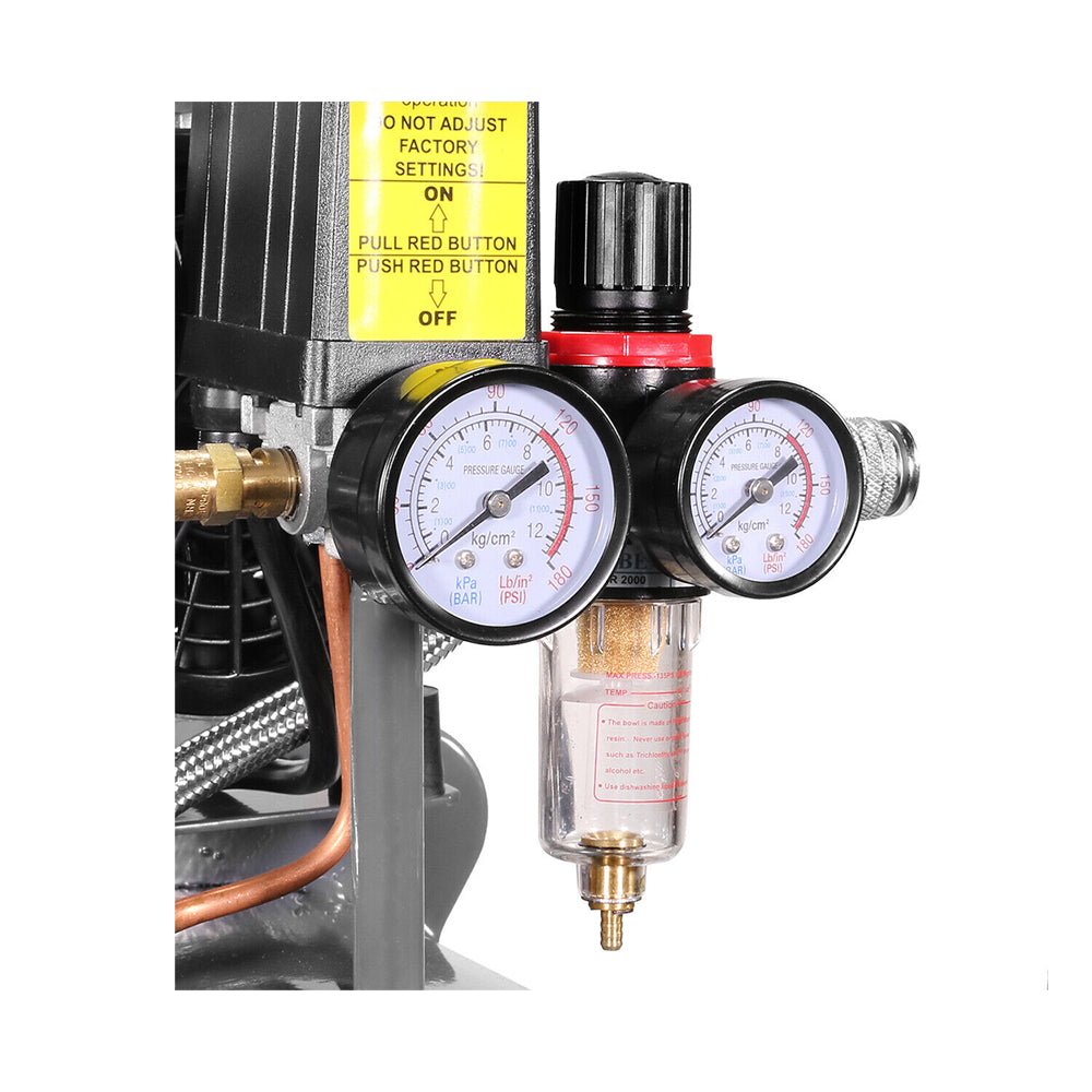 Small Portable Electric Oil-Free Commercial Ultra Quiet Air Compressor Tank, 8 GAL (92851263) - Zoom Parts View
