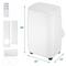 Small Portable Indoor Air Conditioner System W/ Remote Control, 10000 BTU - SAKSBY.com - Measurement View