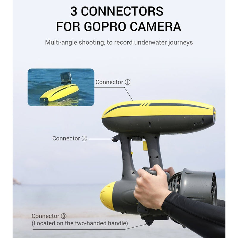 SMC 600W High-Performance Dual Speed Underwater Scuba Diving Sea Scooter For Adults W/ Action Camera Mount (91253649) - SAKSBY.com - Sea Scooter - SAKSBY.com
