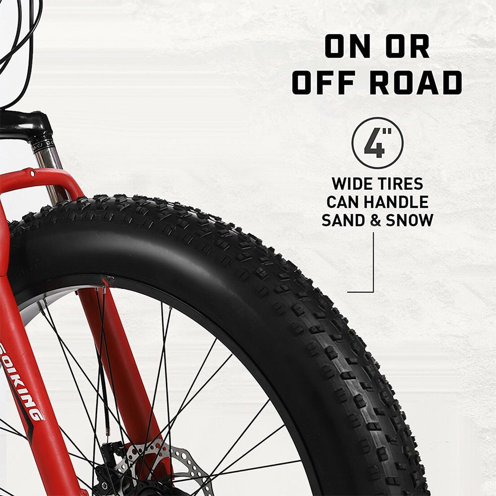 SOIKING 26" Heavy Duty Fat Tire Mountain Beach Cruiser Trek Bike - SAKSBY.com - Mountain Bicycles - SAKSBY.com