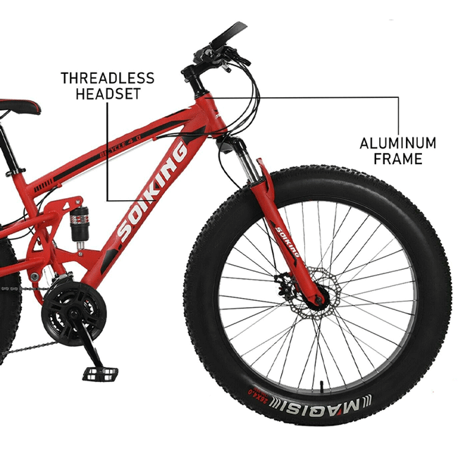 SOIKING 26" Heavy Duty Fat Tire Mountain Beach Cruiser Trek Bike - SAKSBY.com - Mountain Bicycles - SAKSBY.com