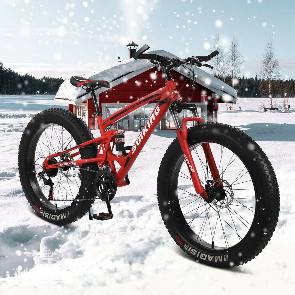 SOIKING 26" Heavy Duty Fat Tire Mountain Beach Cruiser Trek Bike - SAKSBY.com - Mountain Bicycles - SAKSBY.com