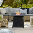 SOPHIA & WILLIAM Outdoor Gas Fire Pit Table Set W/ Cushioned Swivel Dining Chairs, 5PCS - SAKSBY.com - Outdoor Furniture - SAKSBY.com