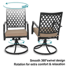 SOPHIA & WILLIAM Outdoor Gas Fire Pit Table Set W/ Cushioned Swivel Dining Chairs, 5PCS - SAKSBY.com - Comparison View