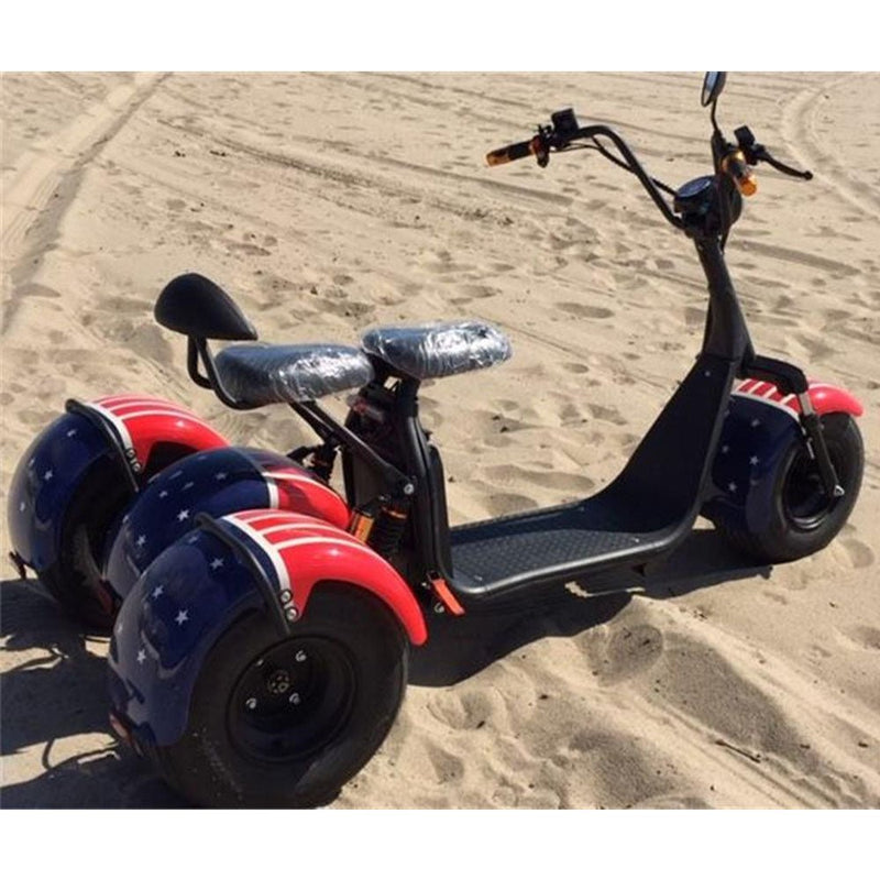 SOVERSKY T7.0 2000W/20AH 3-Wheel Electric Fat Tire Mobility Trike Bike, 440LBS (93478031) - SAKSBY.com - Back View