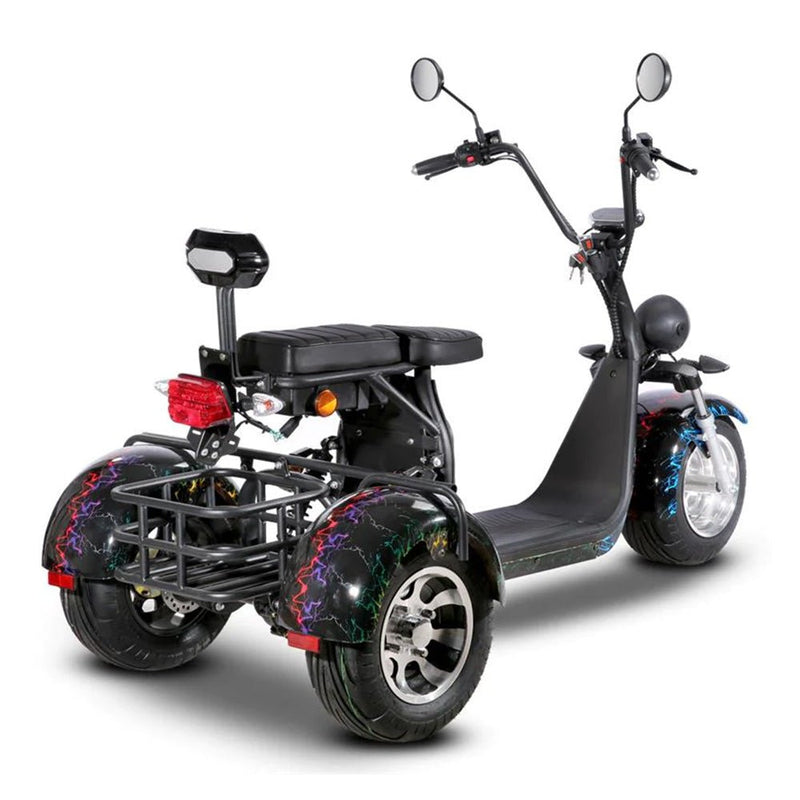 SOVERSKY T7.1 2000W/20AH 3-Wheel Electric Fat Tire Mobility Adult Trike Bike, 440LBS Back View