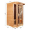 Two-Person Low EMF Infrared Wood Hemlock Sauna Room W/ Bluetooth Speakers & LED Lights (97583124) - Measurement View