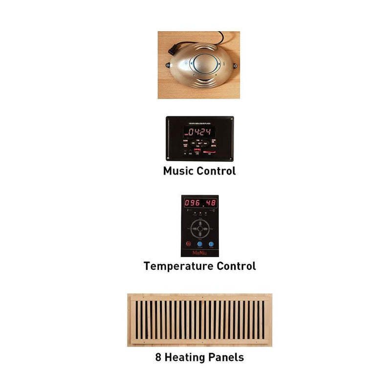 Two-Person Low EMF Infrared Wood Hemlock Sauna Room W/ Bluetooth Speakers & LED Lights (97583124) - SAKSBY.com - Saunas - SAKSBY.com