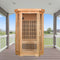 Two-Person Low EMF Infrared Wood Hemlock Sauna Room W/ Bluetooth Speakers & LED Lights (97583124) - Demonstration View