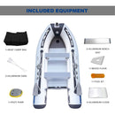 Virtue US 10FT 5-Person Inflatable Dinghy Transom Sport Tender Boat (SAK26183) - Saksby Wholelale - Included Equipment View