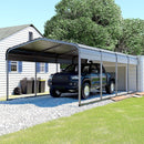 VKU Premium Modern Heavy Duty Outdoor Alloy Steel Carport Canopy, 12x20FT (91486752) - SAKSBY.com - Sheds, Garages & Carports - SAKSBY.com