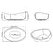 WBT Premium Freestanding Extra Large Oval Stone Besin Soaking Bathtub, 71" (SAK80751) - Saksby Wholesale - Dimension View