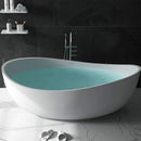 WBT Premium Freestanding Extra Large Oval Stone Besin Soaking Bathtub, 71" (SAK80751) - Saksby Wholesale - Front Right Side View