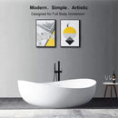 WBT Premium Freestanding Extra Large Oval Stone Besin Soaking Bathtub, 71" (SAK80751) - Saksby Wholesale - Lifestyle View