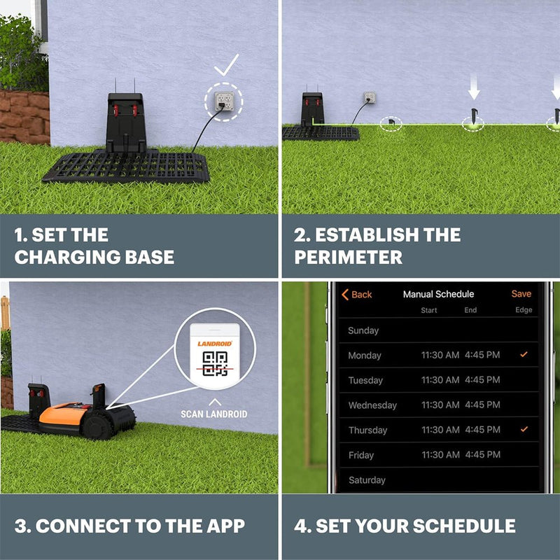 WORX Landroid S/M/L 20V Premium Fully Automatic Robotic Lawn Mower (93742681) - SAKSBY.com - Lawn Mowers - SAKSBY.com