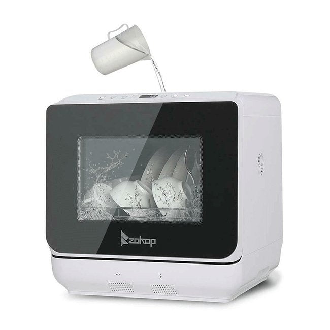 ZOKOP Small Portable Table Countertop Dishwasher Cleaner, 840W - SAKSBY.com - Portable Dishwashers - SAKSBY.com