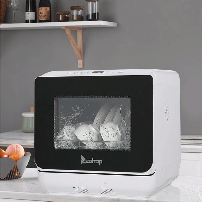 ZOKOP Small Portable Table Countertop Dishwasher Cleaner, 840W - SAKSBY.com - Portable Dishwashers - SAKSBY.com