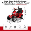 ZVG 4-Wheel 60V/20AH Electric Golf Senior Travel Mobility Scooter For Adults, 400LBS (91582627) - SAKSBY.com - Mobility Scooters - SAKSBY.com