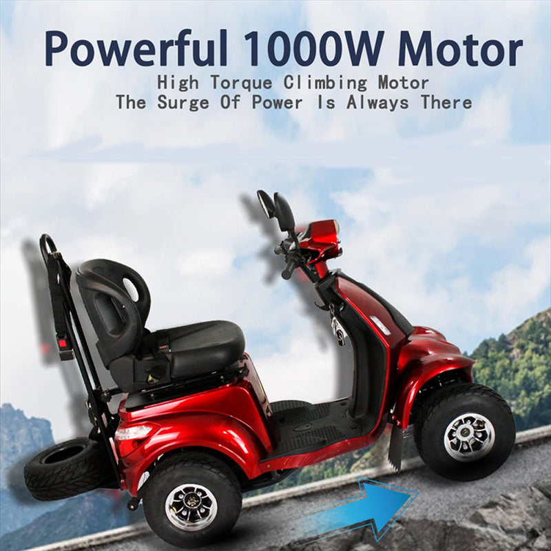 ZVG 4-Wheel 60V/20AH Electric Golf Senior Travel Mobility Scooter For Adults, 400LBS (91582627) - SAKSBY.com - Mobility Scooters - SAKSBY.com
