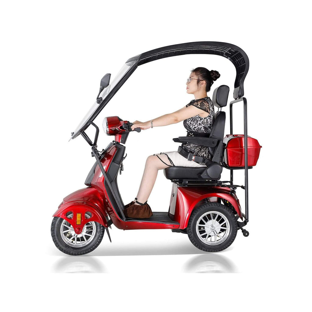 Zvg 600W 60V/20AH Four-Wheel Electric Elderly Handicap Adult Mobility Travel Scooter W/ Cover (SAK95716) - Saksby Wholesale - In Action