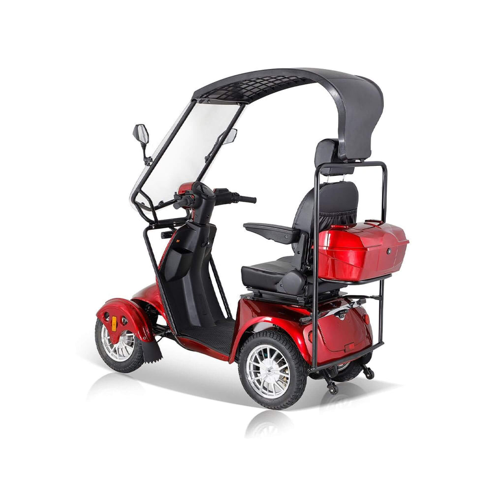Zvg 600W 60V/20AH Four-Wheel Electric Elderly Handicap Adult Mobility Travel Scooter W/ Cover (SAK95716) - Saksby Wholesale - Side Back View