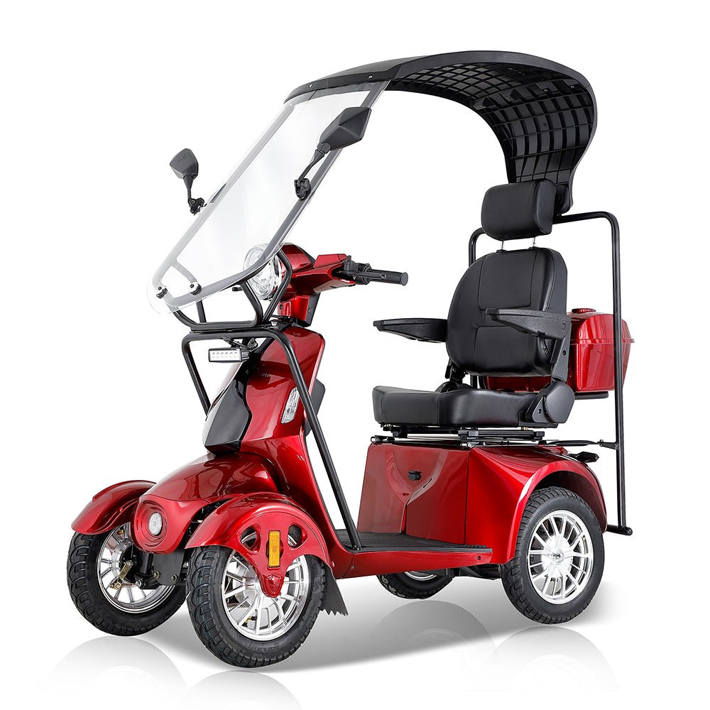 ZVG 600W 60V/20AH Four-Wheel Electric Elderly Handicap Adult Mobility Travel Scooter W/ Cover (95716483) - Side View