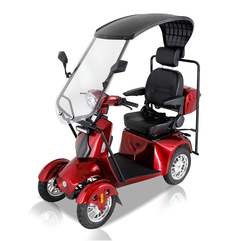ZVG 600W 60V/20AH Four-Wheel Electric Elderly Handicap Adult Mobility Travel Scooter W/ Cover (95716483) - Side View