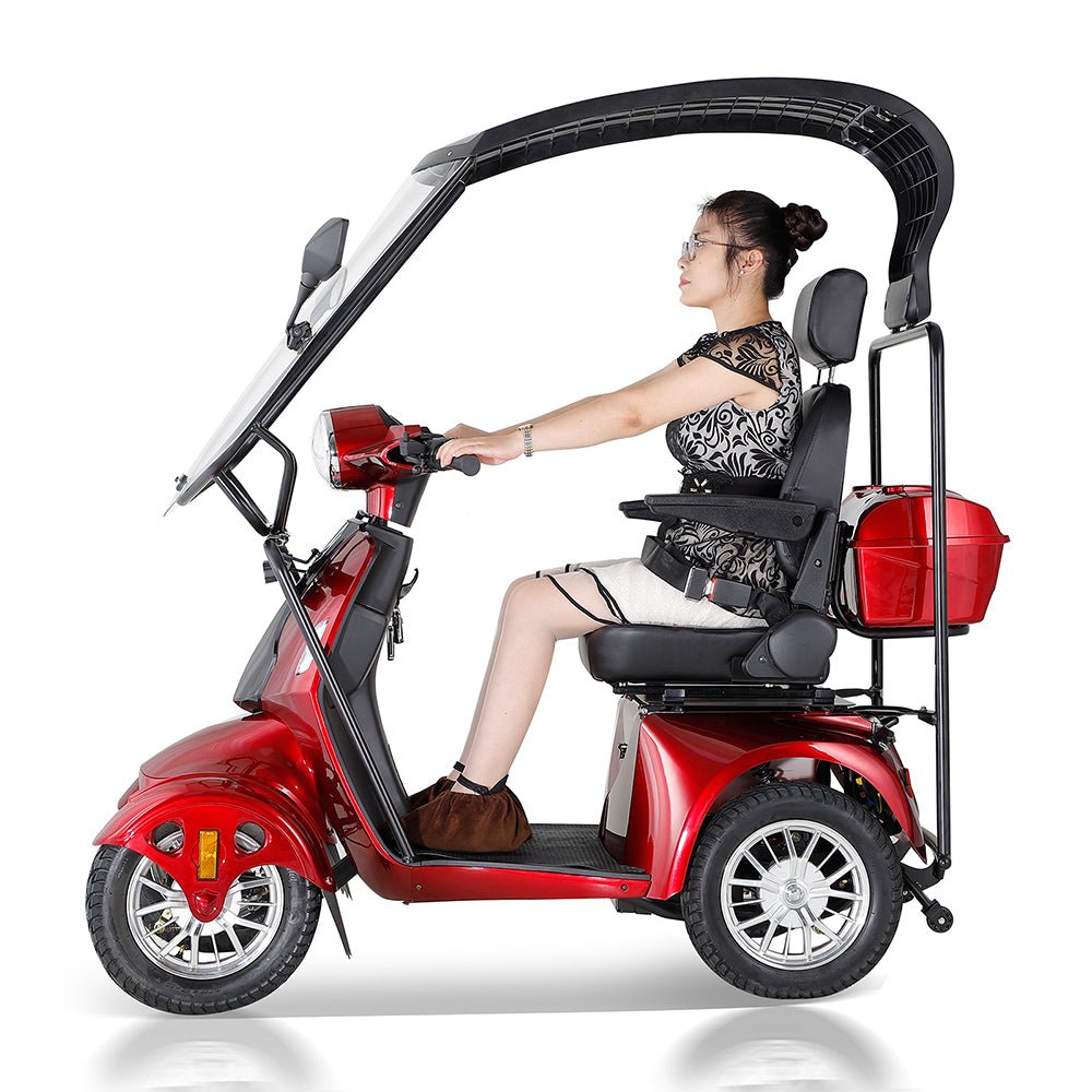 ZVG 600W 60V/20AH Four-Wheel Electric Elderly Handicap Adult Mobility Travel Scooter W/ Cover (95716483) - Demonstration View