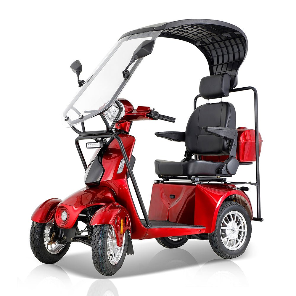 ZVG 600W 60V/20AH Four-Wheel Electric Elderly Handicap Adult Mobility Travel Scooter W/ Cover (95716483) - Side View