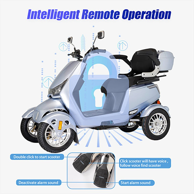 ZVG Heavy Duty 1000W 60V20AH Four Wheel All-Terrain Travel Mobility Scooter, 440LBS (97245361) - Side View