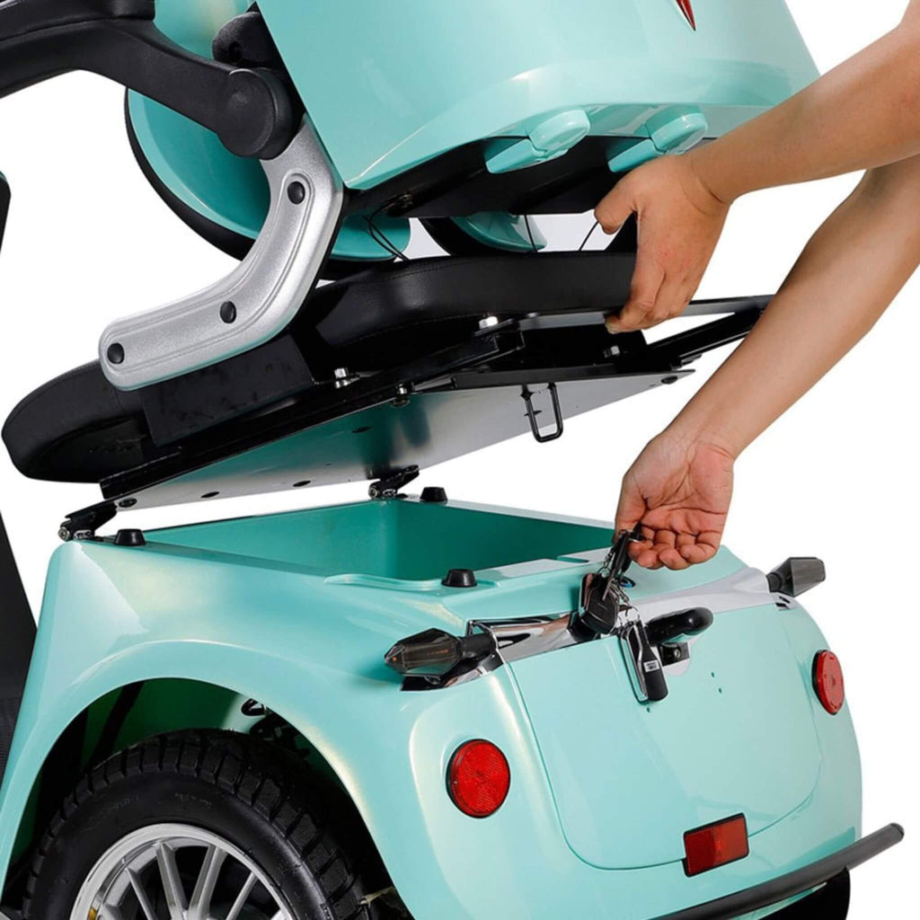 Zvg Heavy-Duty 800W 60V/20AH Four Wheel All-Terrain Travel Mobility Scooter For Adults And Seniors, 500LB (SAK97156) - Saksby Wholesale - Compartment View