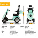 ZVG Heavy Duty 800W 60V/20AH 4-Wheel Elderly Handicap Adult Mobility Power Travel Scooter, 500LBS () Specifications View