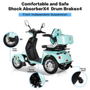 ZVG Heavy Duty 800W 60V/20AH Four Wheel All-Terrain Travel Mobility Scooter For Adults And Seniors, 500LB (97156342) - SAKSBY.com - Mobility Scooters - SAKSBY.com